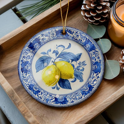 Amalfi Coast Ornament - Ceramic Sorrento Lemons Christmas Keepsake