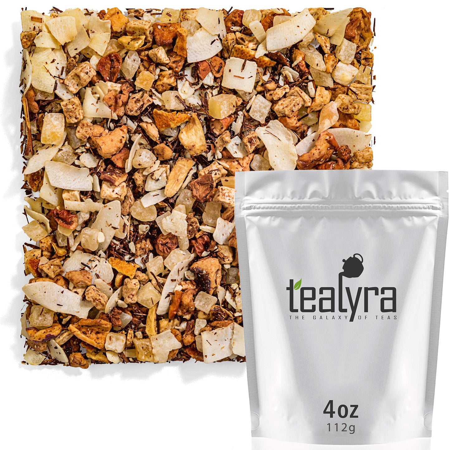 Tealyra - Tropical Banana Coconut - Rooibos Red Tea - Pineapple - Mango - Herbal Fruity Loose Leaf Tea - Hot or Iced - Caffeine Free - 112g (4-ounce)