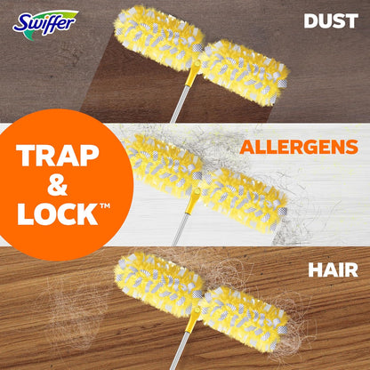 Swiffer Duster Kit - Heavy Duty Starter Kit with 8 Refills & 6 ft Extendable Handle