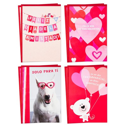 Hallmark Vida Spanish Valentines Day Cards Assortment for Kids, 8 Valentine's Day Cards with Envelopes (Feliz Día de San Valentín)