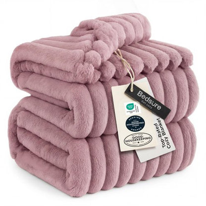 Bedsure GentleSoft Pink Fleece Blanket for Couch - Cozy Soft Blankets for Women, Cute Small Throws for Girls, 90x90 Inches