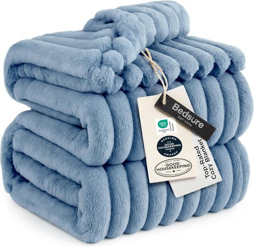 Bedsure GentleSoft Blue Full Blanket - Cozy Fleece Throw for Women, Perfect Birthday Gift, 84x90 Inches