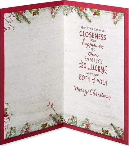 American Greetings Christmas Card - Festive Holiday Greeting for Sister & Brother-in-Law | Twice As Much