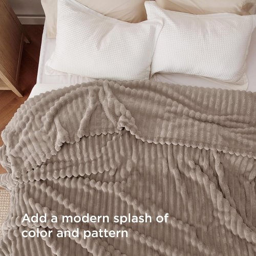 Bedsure GentleSoft Light Brown Full Blanket - Cozy Fleece Throw for Couch, Perfect Gift for Women | 84x90 Inches