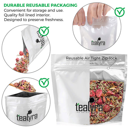 Tealyra - Raspberry Relaxation - Herbal Loose Leaf Tea - Lemon Verbena - Hibiscus - Lemongrass - Calming Relaxing Bed Time Tea - Caffeine Free - 224g (8-ounce)