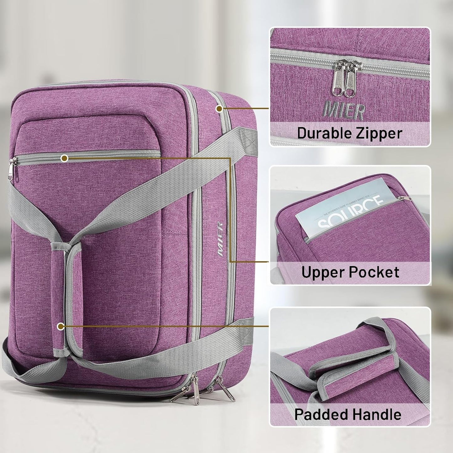 MIER Insulated Casserole Carrier - Thermal Holder for 9"x13" Dishes | Perfect for Potlucks & Picnics - Purple