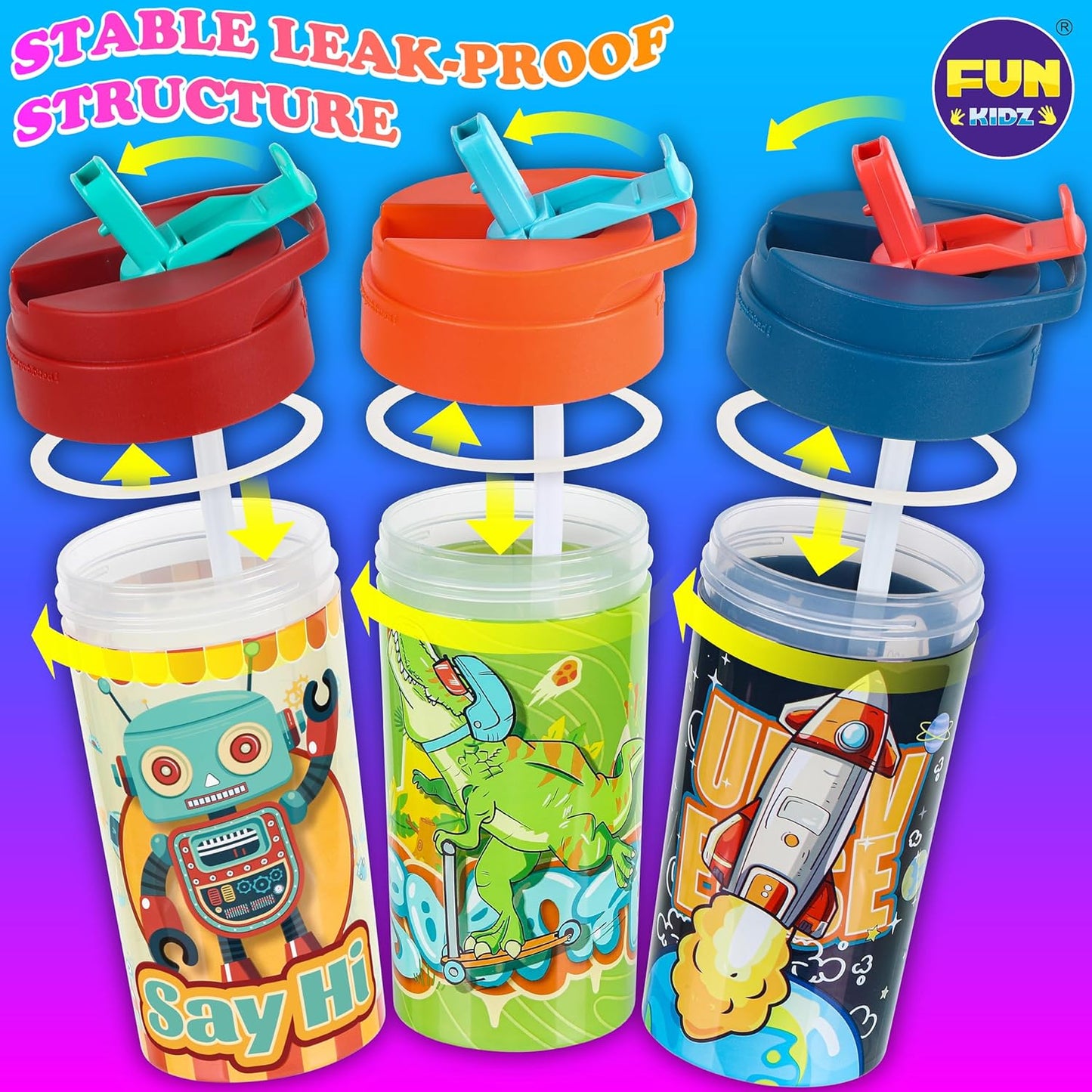 Skiennix Kids Water Bottle - 17oz Leak-Proof Design with Covered Spout & Carry Handle | BPA-Free, Dishwasher Safe for Ages 3+