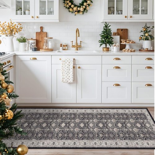 Hallway Washable Runner Rug - Vintage Soft Non-Slip 2x7 Entryway Carpet | Ideal for Kitchen & Living Room