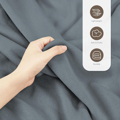 Utopia Bedding Knit Blanket - Soft Lightweight Jersey | Queen Size (90x90 Inches) in Grey
