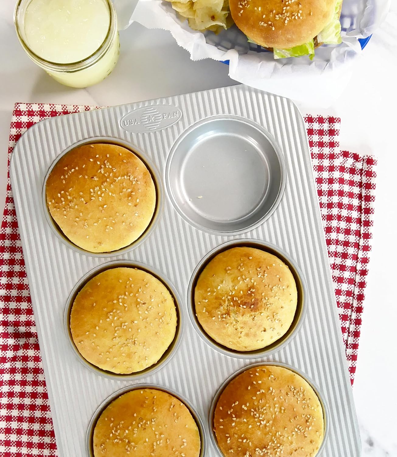 USA Pan Bakeware Nonstick Mini Round Cake Pans - Durable Aluminized Steel Design