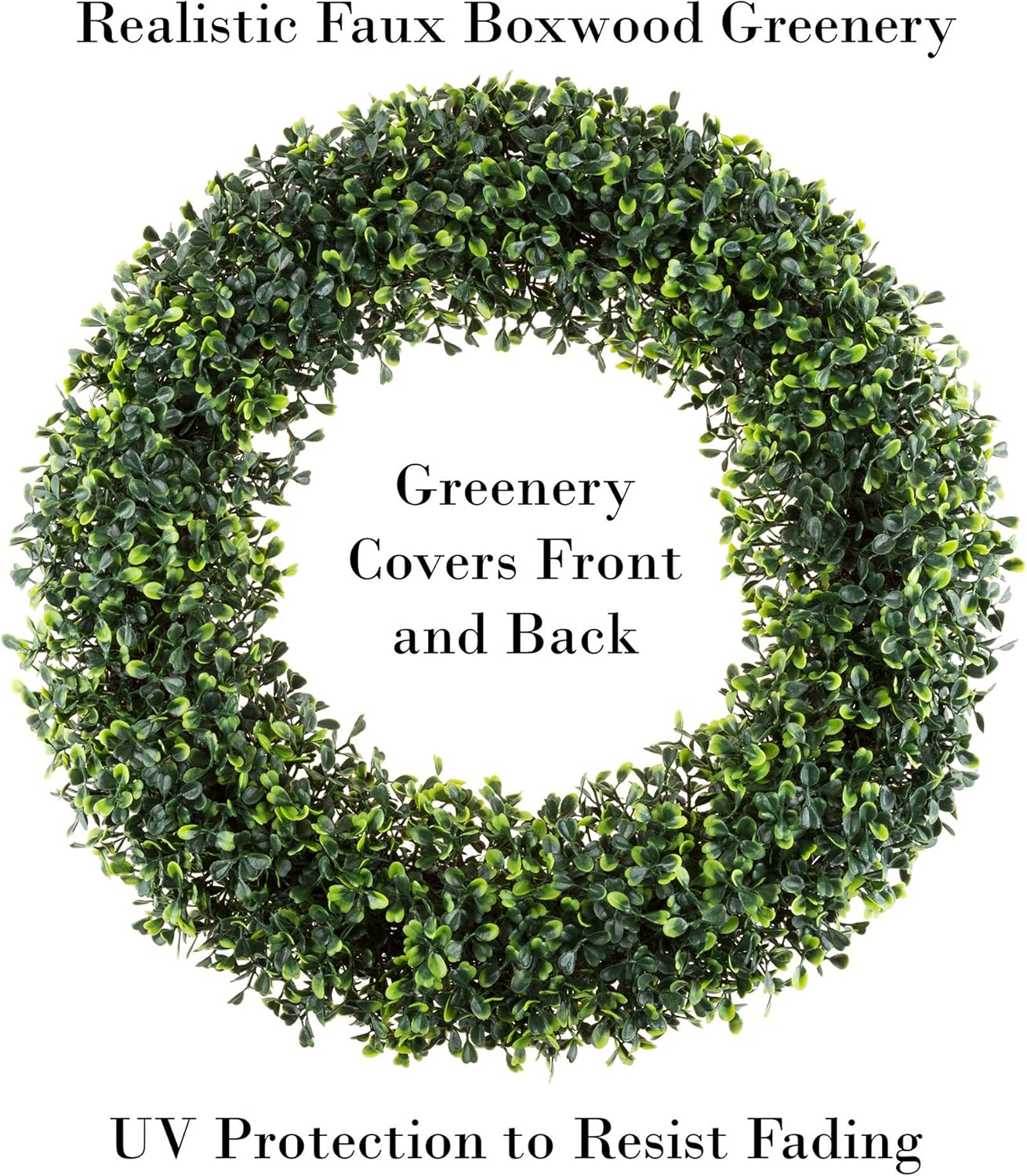 Pure Garden 19.5-Inch Boxwood Wreath - UV Resistant Artificial Wreath for All Seasons | Indoor/Outdoor Decor