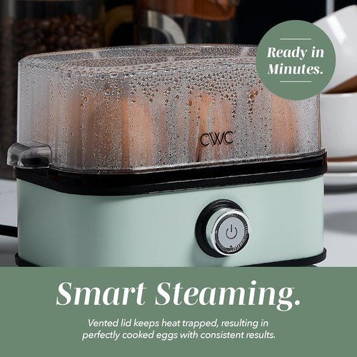 Cook With Color 6-Egg Capacity Egg Cooker - Rapid Cooking, Auto Shut-Off & Boil-Dry Protection | Sage Color