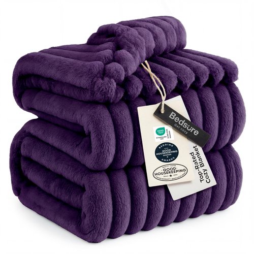 Bedsure GentleSoft Purple California King Size Blanket for Couch - Cozy Soft Blankets for Women, Cute Small Fleece Throws for Girls, Birthday Gifts for Women, 102x96 Inches