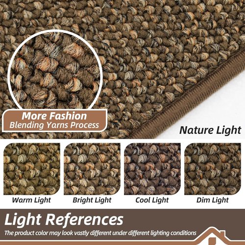 BEQHAUSE Dirt Trapper Door Mat - Non-Slip, Washable Entryway Rug | 17" x 30", Brown, Low Profile Design