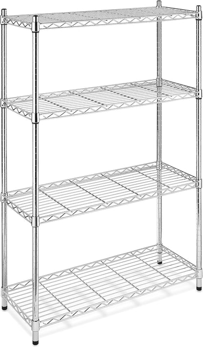 Whitmor 4 Tier Supreme Shelves - Adjustable Metal Storage Shelves | Heavy Duty, 400 lbs Capacity Each, Chrome, 36"L x 14"W x 54"H