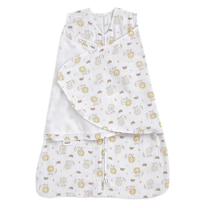 HALO 100% Cotton Sleepsack Swaddle - 3-Way Adjustable Wearable Blanket, TOG 1.5, Lions, Small (3-6 Months)