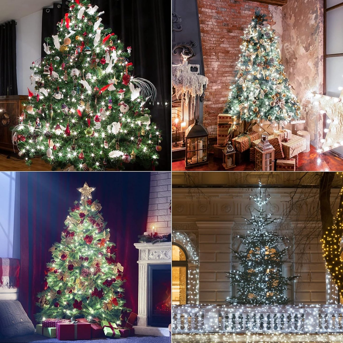 Waterglide C6 Christmas Lights - 33ft 100 LED Faceted String Lights | Waterproof Indoor/Outdoor Decor