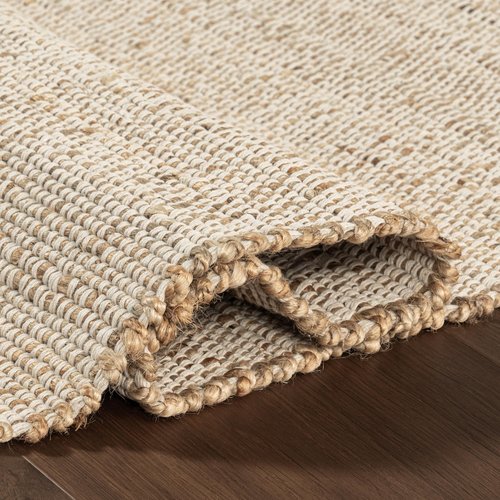 nuLOOM 2'6" x 8' Elfriede Jute & Cotton Hand Woven Area Rug, Natural, Solid Rustic Farmhouse Style, Weaved Design, Natural Fiber, For Bedroom, Living Room, Dining Room, Hallway, Office, Entryway