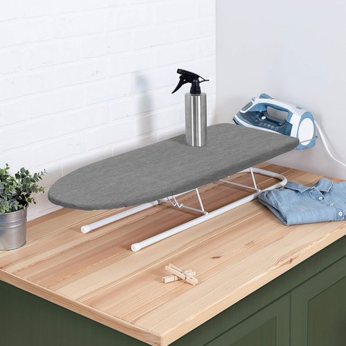 Honey Can Do Tabletop Ironing Board - Compact Gray Design for Easy Storage & Use