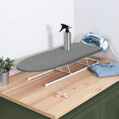 Honey Can Do Tabletop Ironing Board - Compact Gray Design for Easy Storage & Use