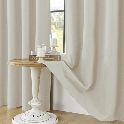 ChrisDowa Blackout Curtains - 100% Solid Birch | Thermal Insulated, Soundproof, 63" Long, 2 Panels