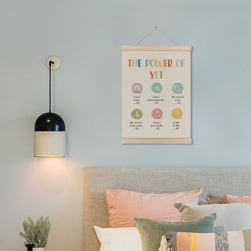 HRQKO Growth Mindset Poster Hanger Frame - Inspiring Mental Health Wall Art, 12x16 Inch