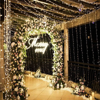 Geanmoki 306 LED Window Curtain String Lights - Perfect for Weddings, Parties & Home Decor