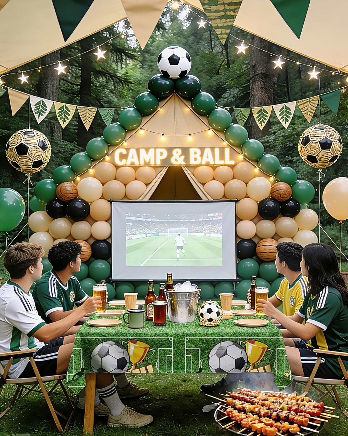 Niuara Soccer Table Cloth - 4 Pack Disposable 54" x 108" Tablecloths for Soccer Parties & World Cup 2026