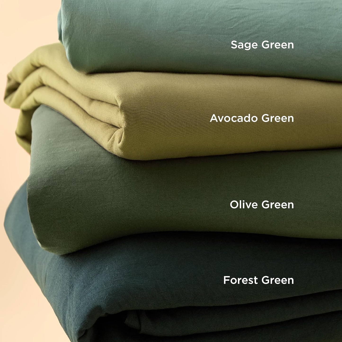 Bedsure Oversized King Duvet Cover Set - Extra Soft Forest Green Prewashed Cotton-Like Polyester, 3 Pieces (120''x98'') with Zipper Closure & 2 Pillow Shams