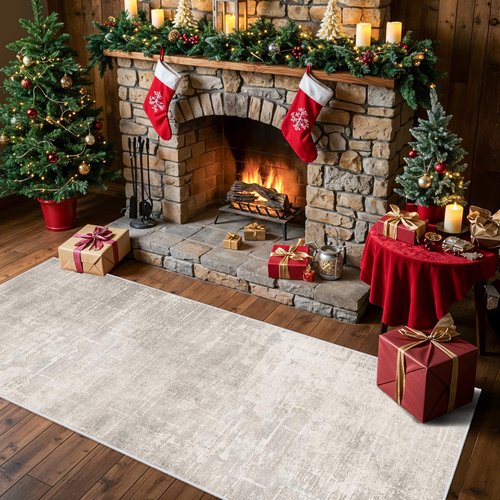 Washable 2x6 Thin Runner Rug: Abstract Soft Entryway Doormat Water-Resistan Hallway Bathroom Kitchen Carpet with Non-Slip Backing Modern Living Room Bedroom Decorative Carpet（2x6,Beige/Cream）
