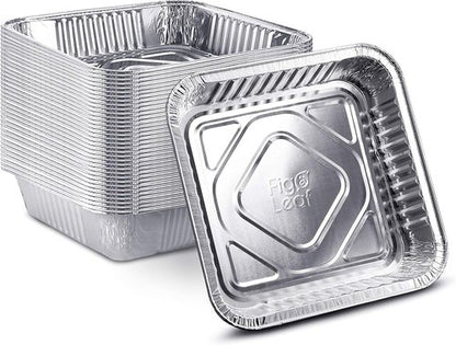 Heavy Duty Aluminum Foil Cake Pans by [Brand Name] - 25 Pack | 8” x 8” Disposable Baking Tins for Roasting & Cooking