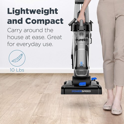 Eureka PowerSpeed Lightweight Upright Vacuum Cleaner - Powerful Bagless Design for Carpets & Hard Floors | NEU181A, Blue