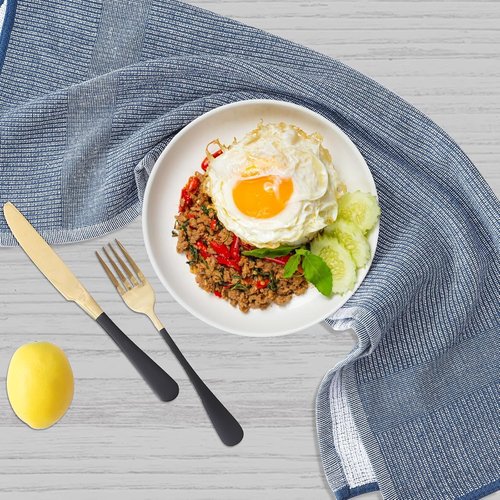 Homaxy Premium Kitchen Towels - Highly Absorbent Cotton Dish Towels | 6 Pack, 18”x28”, Navy Blue