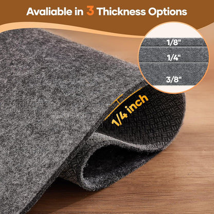 Veken Non-Slip Rug Pad - Cushioned Gripper for Hardwood Floors | 5 x 7 Ft, 1/4 Inch Thick