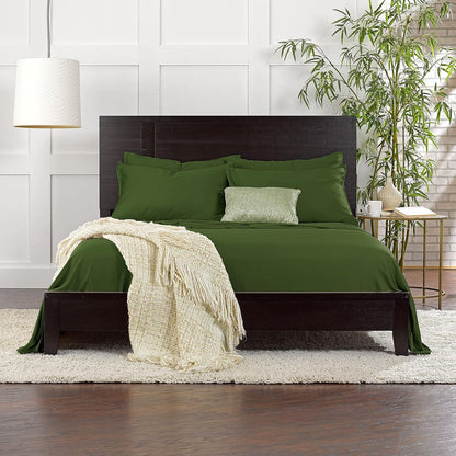 Pure Bamboo Full Sheets - 100% Organic Viscose Bed Sheet Set | Luxuriously Soft & Cooling (Full, Pesto)
