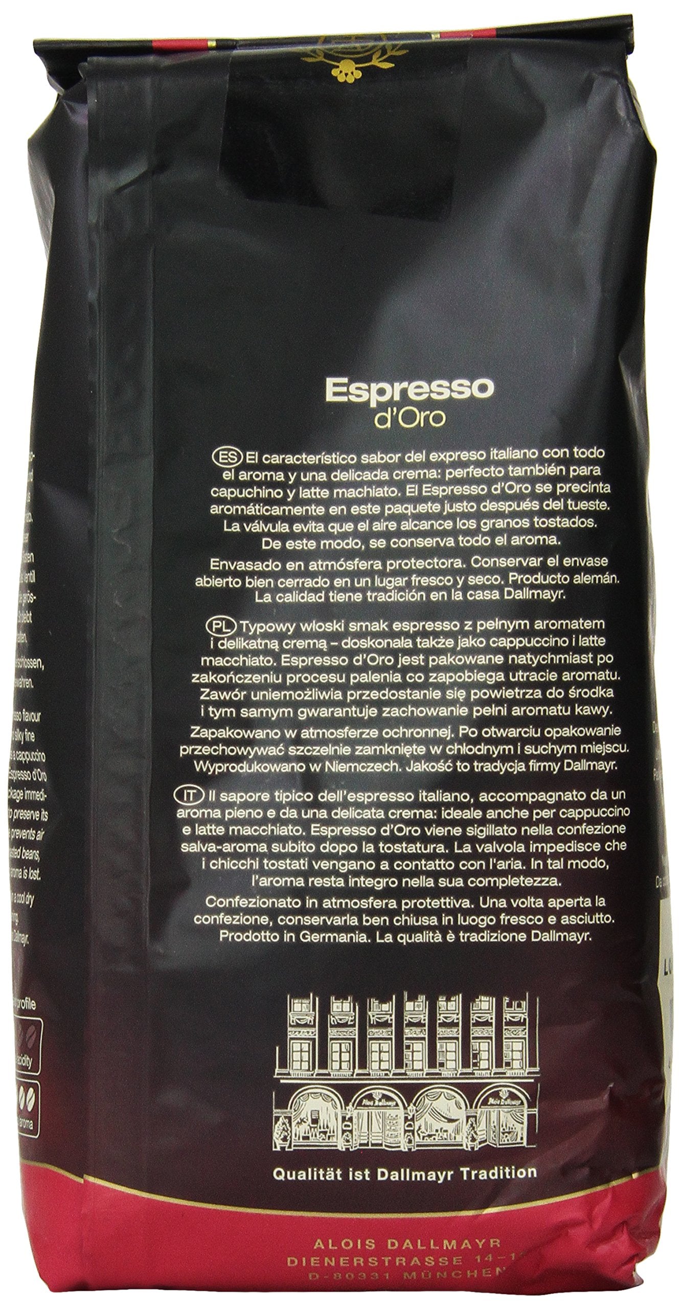 Dallmayr Espresso d'Oro Whole Bean Coffee, 17.6 Ounce