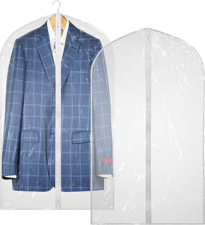 Handy Laundry Clear Vinyl Garment Bag - Protect Clothing While Traveling | Set of 2 (24 X 42 Inches)