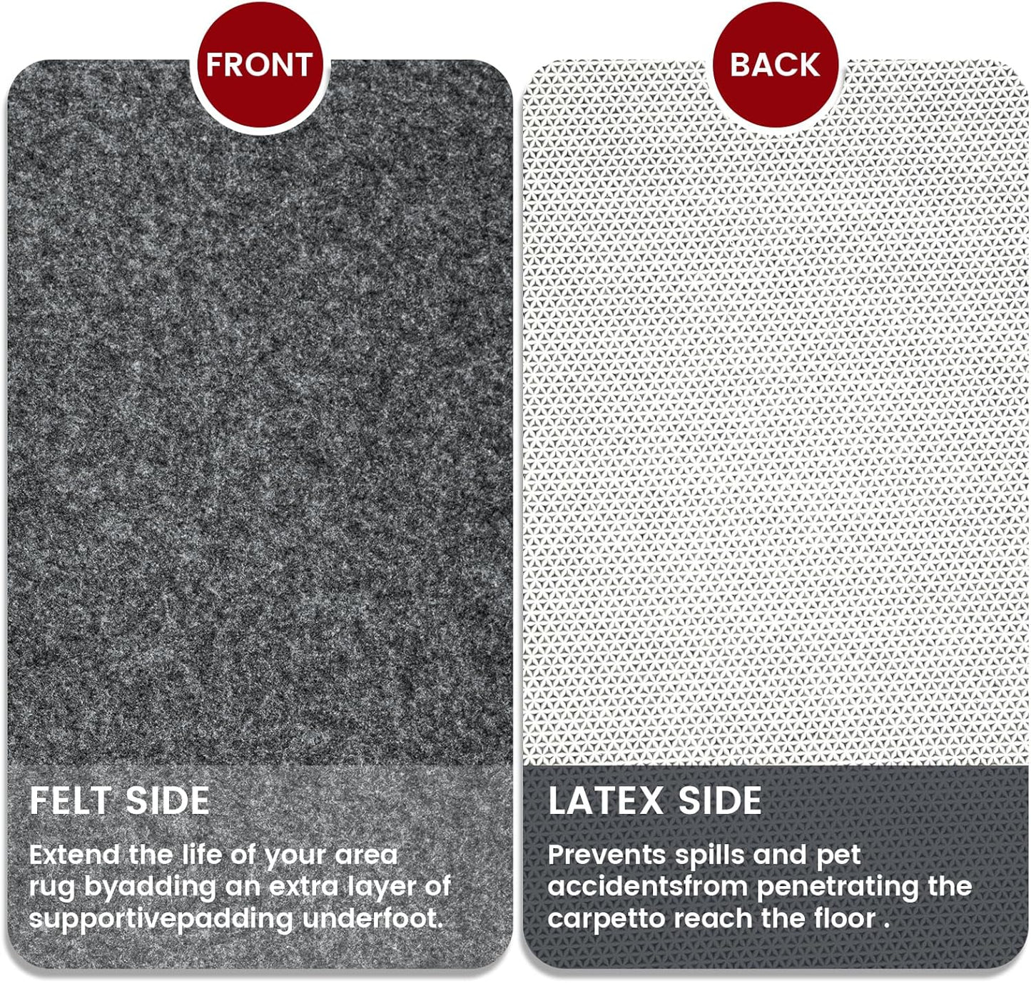 Skiennix Waterproof Rug Pad - Non-Slip Carpet Pad for All Floors | 8x10 ft Soft & Safe Design