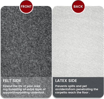 Skiennix Waterproof Rug Pad - Non-Slip Carpet Pad for All Floors | 8x10 ft Soft & Safe Design