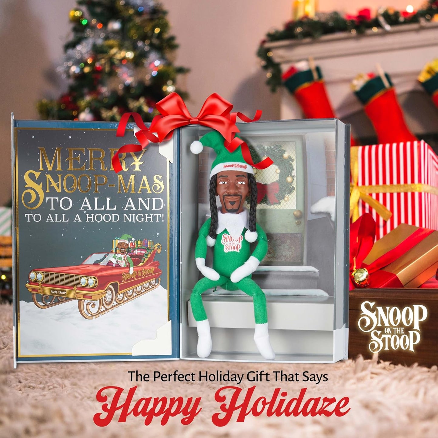Snoop Dogg Christmas Elf Figurine - 12” Plush Shelf Decor for Holiday Cheer
