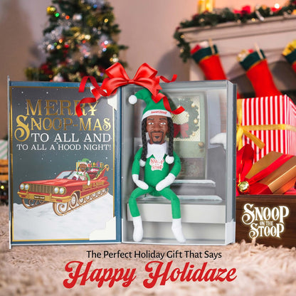Snoop Dogg Christmas Elf Figurine - 12” Plush Shelf Decor for Holiday Cheer