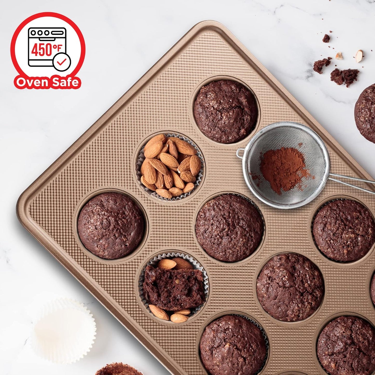 Non-Stick Bakeware Set by [Brand Name] - 8-Piece Professional Multi-Sized Baking Pans | Muffin, Loaf & More - Gold