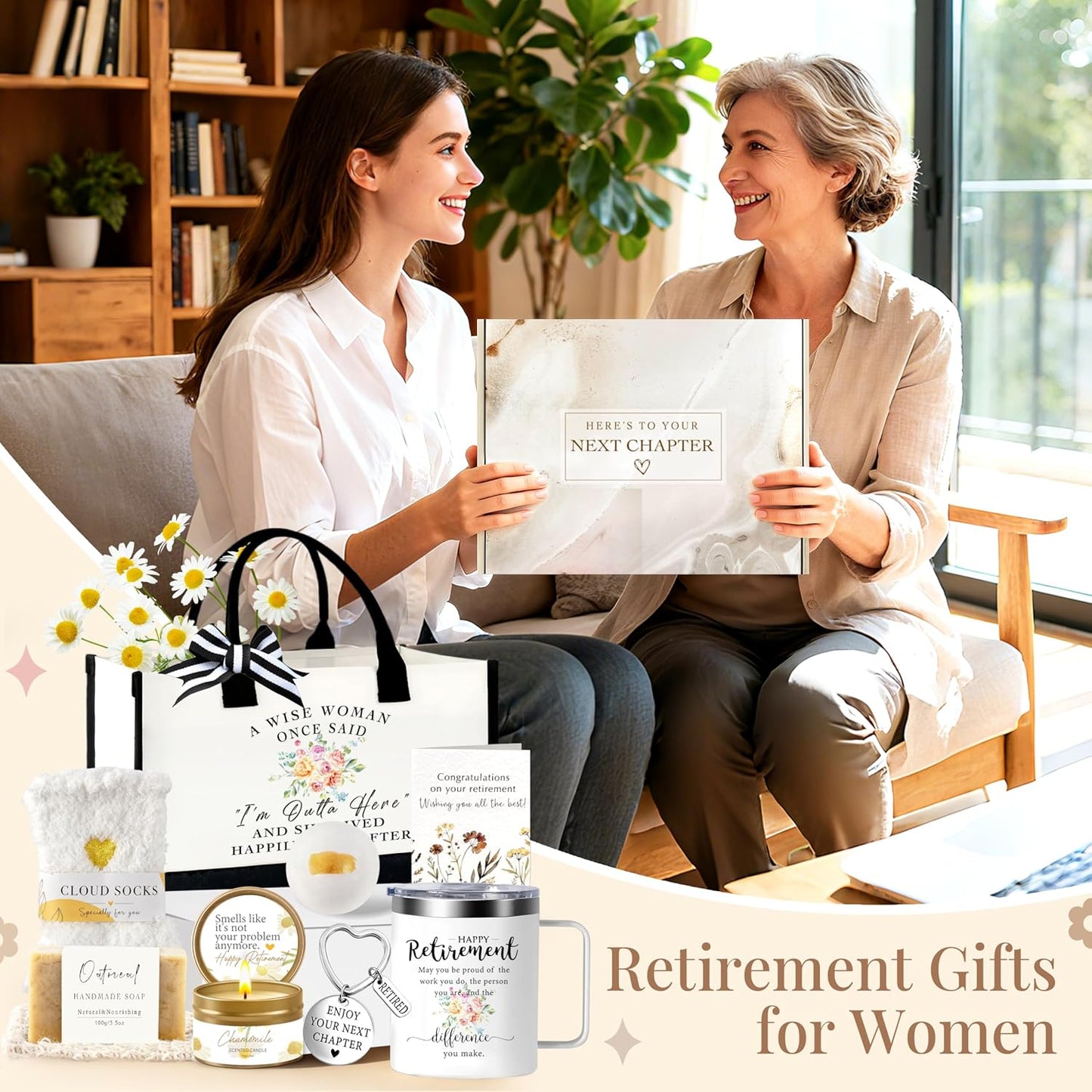 Retirement Gift for Women 2026, Best Retirement Gifts for Women Coworker Teacher, Happy Retired Ideas Gifts for Grandma Nurses Mom Friends Coworkers Farewell Leaving Going Away Gift