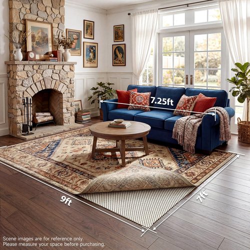 Veken 7x9 Ft Rug Pad Gripper for Hardwood Floors, Non Slip Rug Pads for Area Rugs, Thick Rug Grippers for Tile Floors, Under Carpet Anti Skid Mat, Keep Your Rugs Safe and in Place