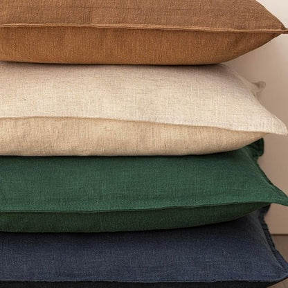 Foindtower Decorative Linen Throw Pillow Covers - Soft Euro Cushion Cases | Farmhouse Style, 16 x 16 Inch, Pine Green