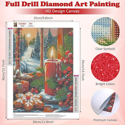 DOMROM Christmas Diamond Art Kit for Adults - Candle Design, Variation PD035