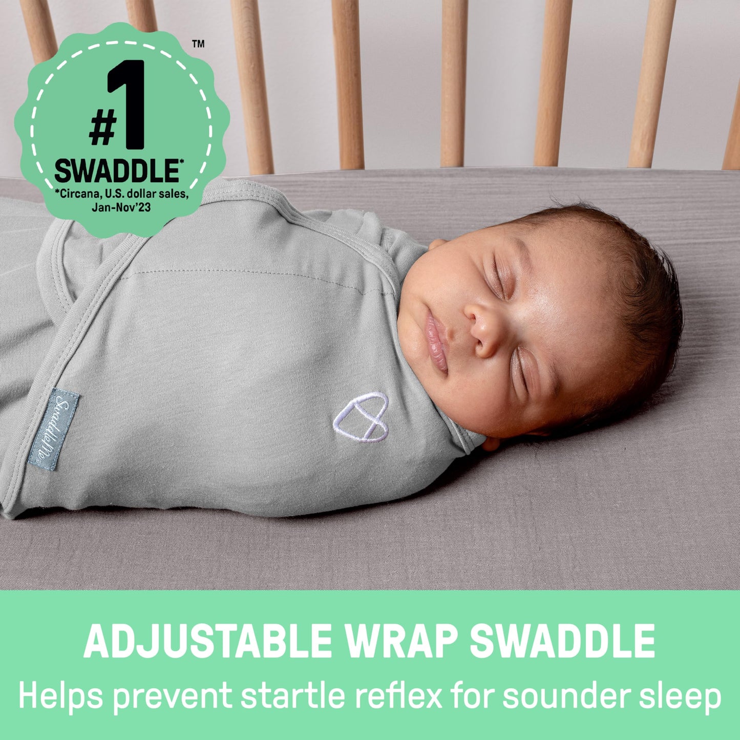 SwaddleMe by Ingenuity Original Swaddle, 100% Cotton, Improves Sleep & Calms Startle Reflex, Preemie Size, Up to 7 Pounds, 1-Pack, Baby Swaddle Blanket - Cream