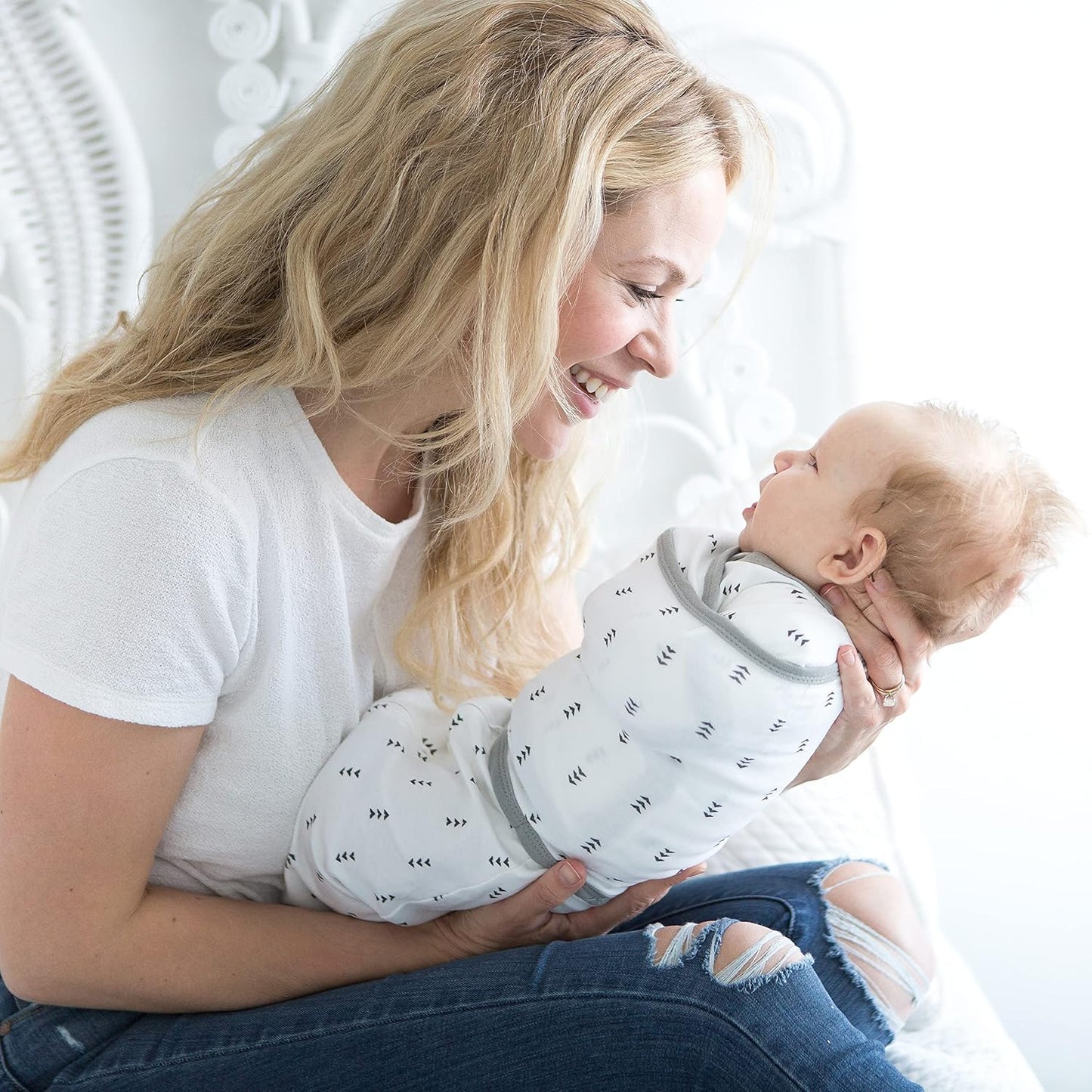 SwaddleDesigns 6-Way Omni Swaddle Sack - Arms Up Design for Newborns | Improves Sleep, Small 0-3 Mo, Heathered Jadeite