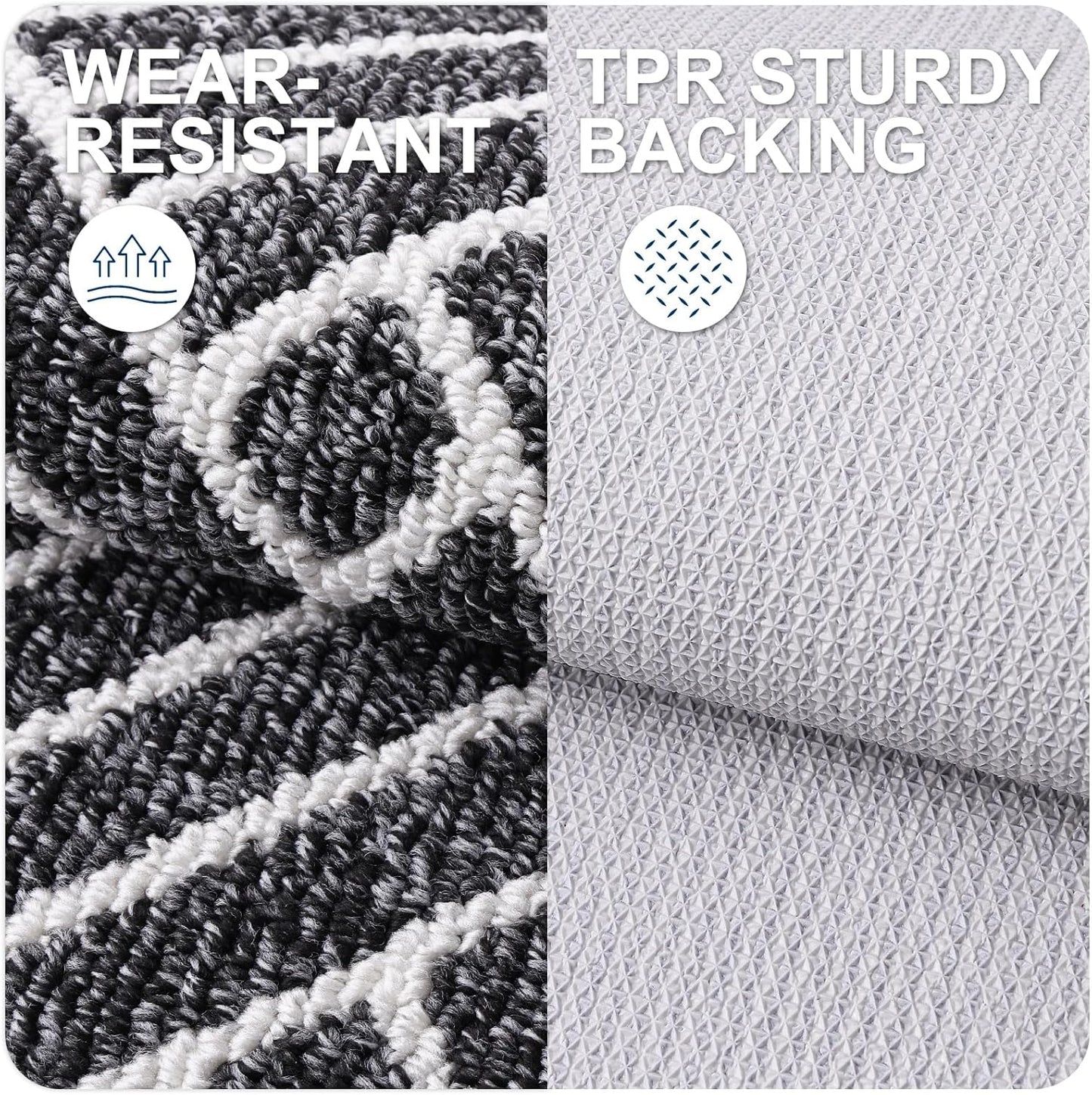 OLANLY Indoor Door Mat - Dirt Resistant & Absorbent | Non-Slip Rubber Backing, 32x20 Inch, Black