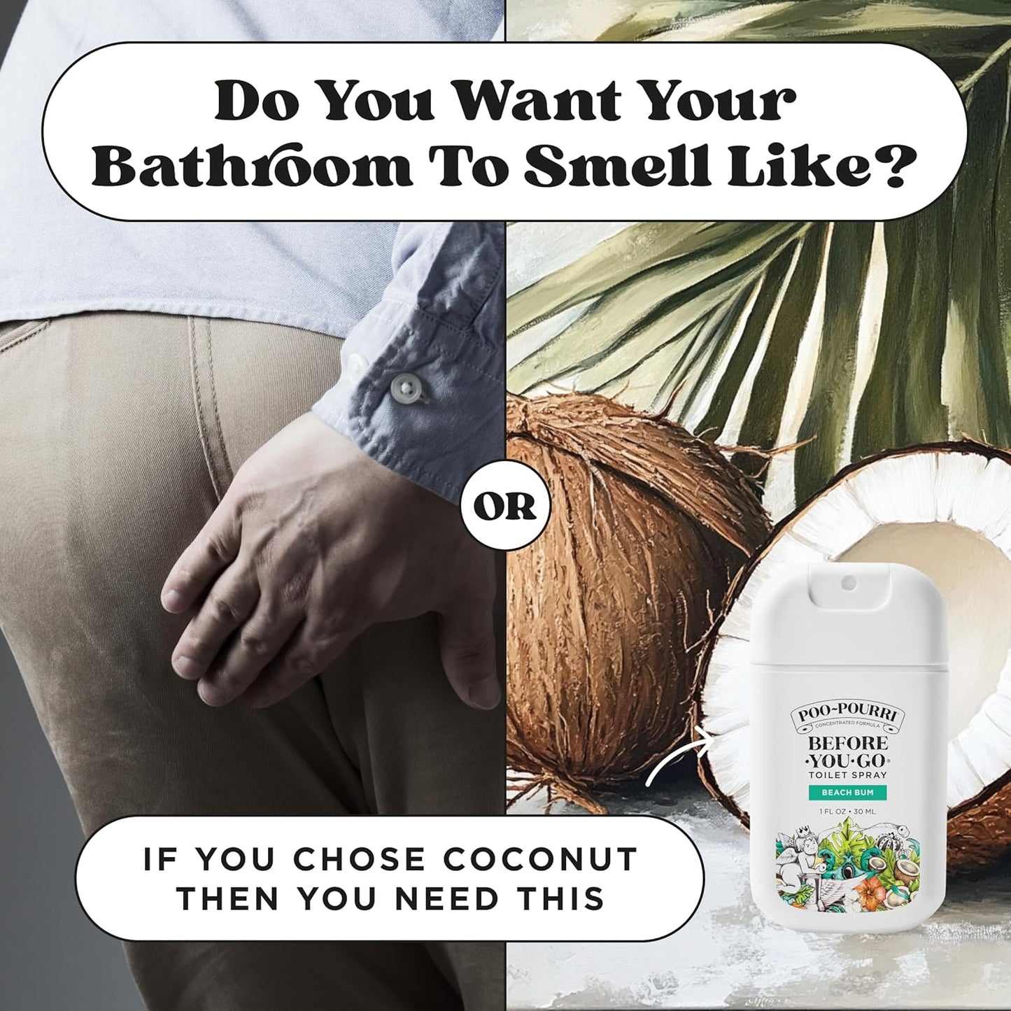 Poo-Pourri Pocket Toilet Spray - Travel Essential for On-The-Go Odor Control | Beach Bum, 1 Fl Oz, TSA Approved